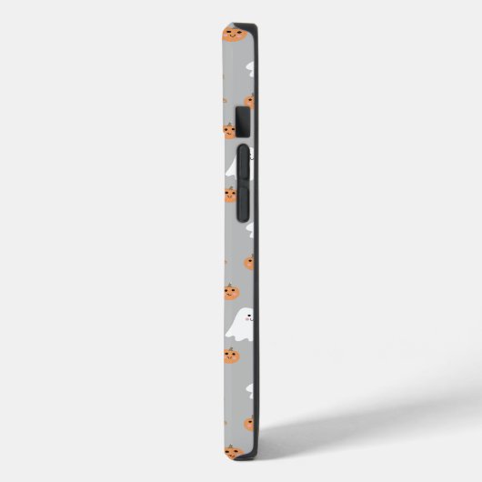 Schattigee Ghost & Pumpkin Grey Halloween Pattern Case-Mate iPhone Case (Achterkant / Links)