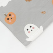 Schattigee Ghost & Pumpkin Grey Halloween Pattern Fleece Deken (Hoek)