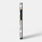 Schattigee Ghost & Pumpkin Grey Halloween Pattern iPhone Hoesje (Linkerkant)