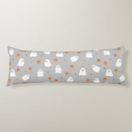 Schattigee Ghost & Pumpkin Grey Halloween Pattern Lichaamskussen