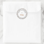 Schattigee Ghost & Pumpkin Grey Halloween Pattern Ronde Sticker (Tas)