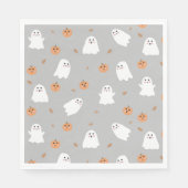 Schattigee Ghost & Pumpkin Grey Halloween Pattern Servet (Voorkant)
