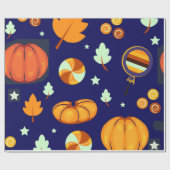 Schattigee Ghost Pumpkin Halloween Holiday Cadeaupapier (Vlak)