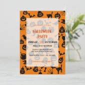 Schattigee Ghost & Pumpkin Halloween Kaart (Staand voorkant)
