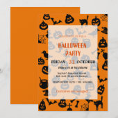 Schattigee Ghost & Pumpkin Halloween Kaart (Voorkant / Achterkant)