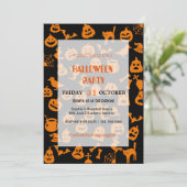 Schattigee Ghost & Pumpkin Halloween Kaart (Staand voorkant)
