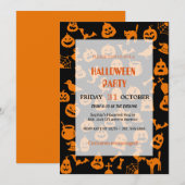 Schattigee Ghost & Pumpkin Halloween Kaart (Voorkant / Achterkant)
