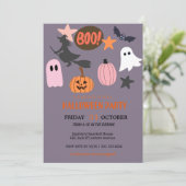 Schattigee Ghost & Pumpkin Halloween Kaart (Staand voorkant)