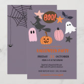 Schattigee Ghost & Pumpkin Halloween Kaart (Voorkant / Achterkant)
