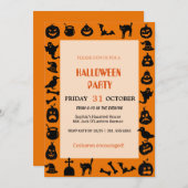 Schattigee Ghost & Pumpkin Halloween Kaart (Voorkant / Achterkant)