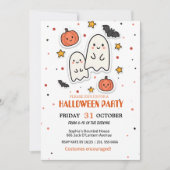 Schattigee Ghost & Pumpkin Halloween Kaart (Voorkant)
