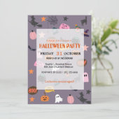 Schattigee Ghost & Pumpkin Halloween Kaart (Staand voorkant)