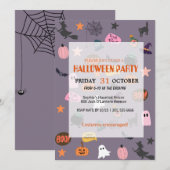 Schattigee Ghost & Pumpkin Halloween Kaart (Voorkant / Achterkant)