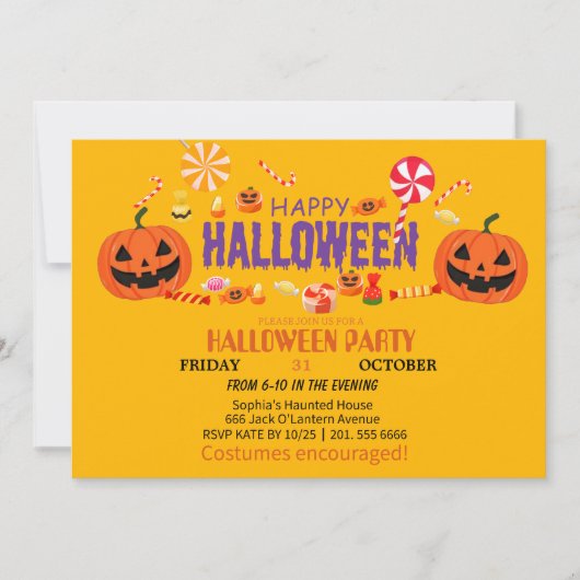 Schattigee Ghost & Pumpkin Halloween Kaart (Voorkant)