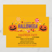 Schattigee Ghost & Pumpkin Halloween Kaart (Voorkant / Achterkant)