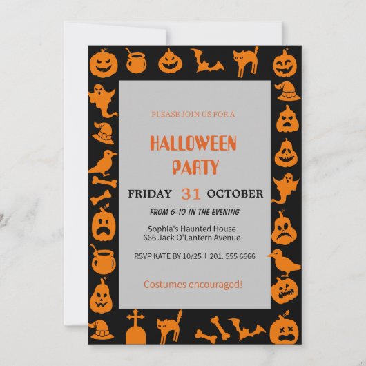 Schattigee Ghost & Pumpkin Halloween Kaart (Voorkant)