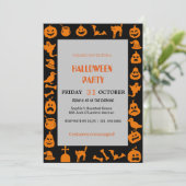 Schattigee Ghost & Pumpkin Halloween Kaart (Staand voorkant)