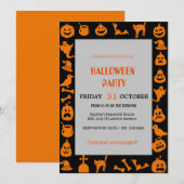 Schattigee Ghost & Pumpkin Halloween Kaart (Voorkant / Achterkant)