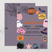 Schattigee Ghost & Pumpkin Halloween Kaart (Voorkant / Achterkant)