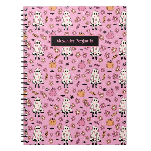 Schattigee Ghost Pumpkin Halloween Notitieboek (Voorkant)