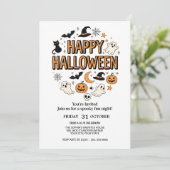 Schattigee Ghost & Pumpkin Halloween Party Kaart (Staand voorkant)