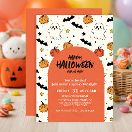 Schattigee Ghost & Pumpkin Halloween Party Kaart