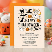 Schattigee Ghost & Pumpkin Halloween Party Kaart