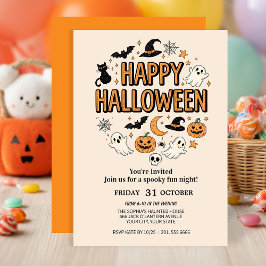 Schattigee Ghost & Pumpkin Halloween Party Kaart