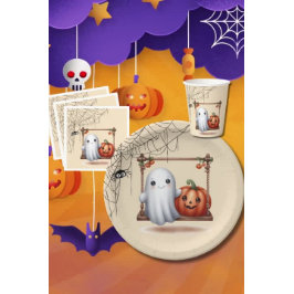 Schattigee Ghost Pumpkin Halloween Party Papieren Bordje