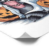 Schattigee Ghost Pumpkin Halloween Raccoon Kostuum Poster (Hoek)