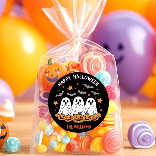 Schattigee Ghost & Pumpkin Halloween Ronde Sticker