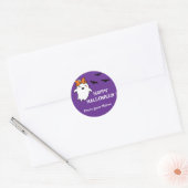 Schattigee Ghost Pumpkin Happy Halloween gepersona Ronde Sticker (Envelop)