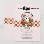 Schattigee Ghost & Pumpkin Herfst Halloween Baby s Kaart (Voorkant / Achterkant)