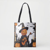 Schattigee Ghost Pumpkin Party Design Tote Bag (Voorkant)