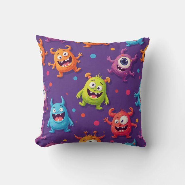 Schattigee Ghost & Pumpkin Pattern Halloween Gooi  Kussen (Voorkant)