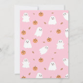 Schattigee Ghost & Pumpkin Pink Halloween Verjaard Kaart (Achterkant)