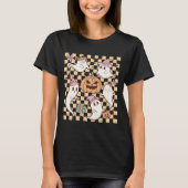Schattigee Ghost Pumpkin Retro Halloween T-shirt (Voorkant)
