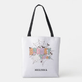 Schattigee Ghost Retro Halloween Spooky Vibes Tote Bag (Achterkant)
