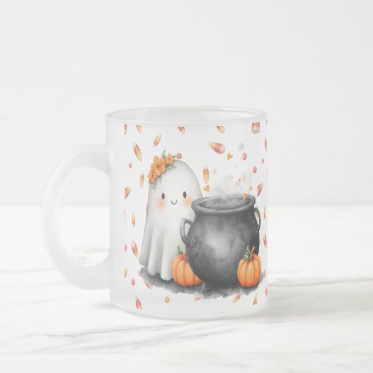 Schattigee Ghost Snoep Custom Cauldron Matglas Koffiemok (Links)