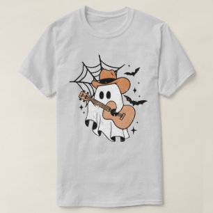 Schattigee Ghost Spelen Gitaar Grappige Halloween T-shirt