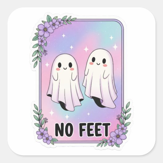 Schattigee Ghost Sticker - Pastel Halloween "No Fe (Voorkant)