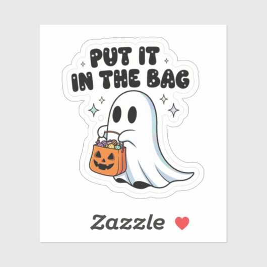 Schattigee Ghost Sticker - "Zet het in de tas" Hal (Vel)