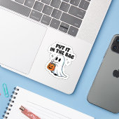 Schattigee Ghost Sticker - "Zet het in de tas" Hal (Laptop met iPhone)