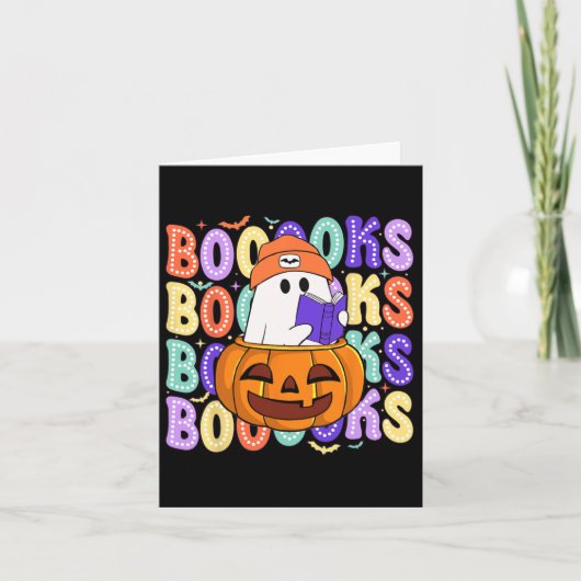 Schattigee Ghost Teacher Halloween Librarian Lees Kaart (Voorkant)