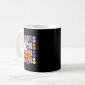 Schattigee Ghost Teacher Halloween Librarian Lees  Koffiemok (Voorkant links)