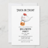 Schattigee Ghost Trick or treat Bucket Halloween P Kaart (Voorkant)