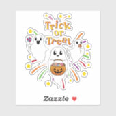 Schattigee Ghost Trick or treat Cartoon Modern Hal Sticker (Vel)