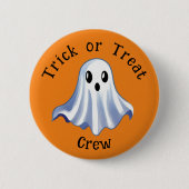 Schattigee Ghost Trick or treat Crew Button (Voorkant)