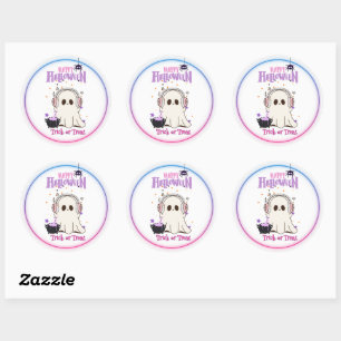 Schattigee Ghost Trick or treat Halloween Ronde St Sticker