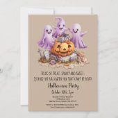 Schattigee Ghost Trick or treat Pumpkin Halloween  Kaart (Voorkant)